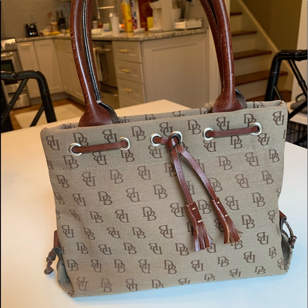 Dooney & Bourke Brown Logo mini Tassel Handbag